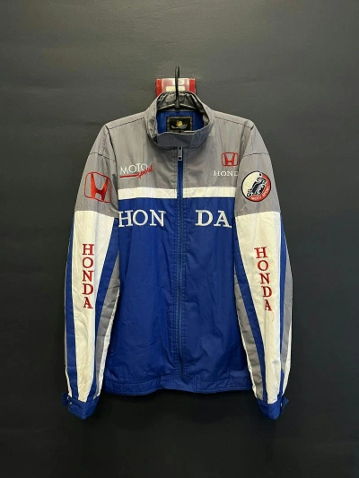 Pre-owned Racing X Vintage 90's Honda Moto Sport Japan Y2k Racing Jacket In Blue