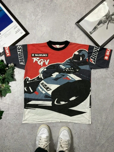 Pre-owned Racing X Vintage 90's Suzuki Rgv Crazy T-shirt In Multicolor