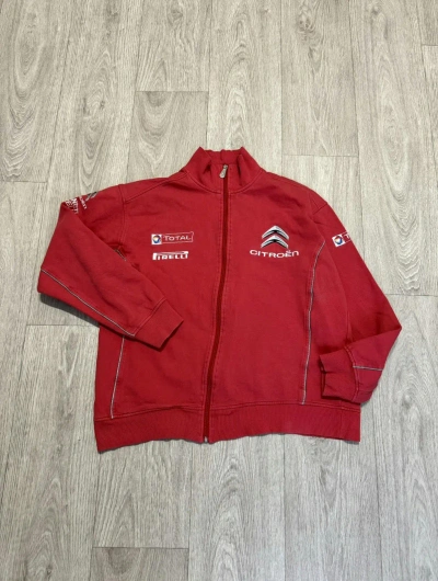 Pre-owned Racing X Vintage Citroen Racing Zip Sweatshirt Fleece 90's In Red