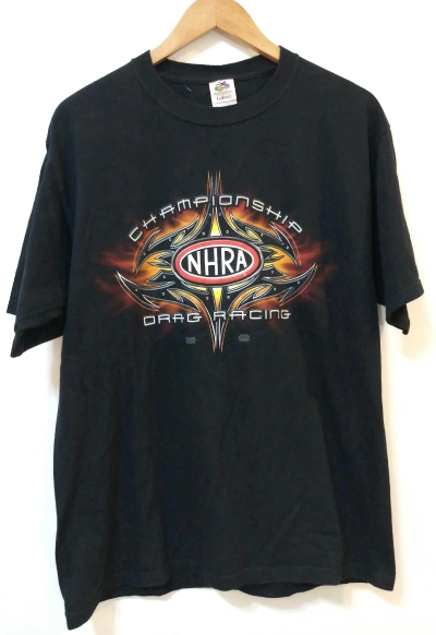 Pre-owned Racing X Vintage Early 2000s Nhra Drag Racing Shirt In Black