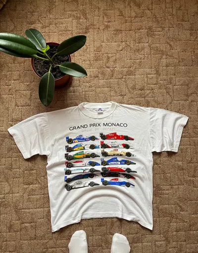 Pre-owned Racing X Vintage Gran Prix Monaco 90's T-shirt Marlboro In White