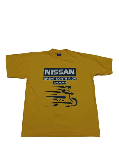 Pre-owned Racing X Vintage Nissan Great North Ride 2000 Oversize Tee In Yellow