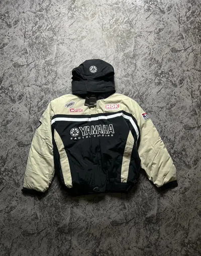 Pre-owned Racing X Vintage Racing Jacket Hooded New Big Logo Beige Black