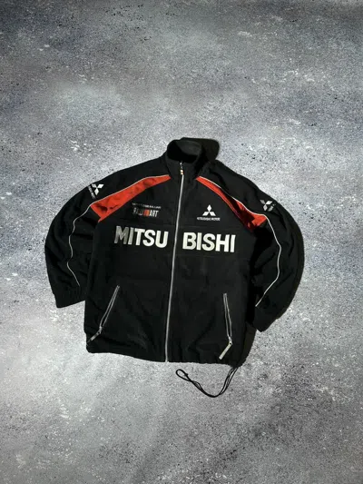 Pre-owned Racing X Vintage Racing Jacket Mitsubishi Fleeced Japanese Style Moto In Black