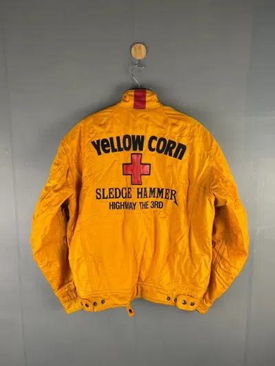 Pre-owned Racing X Vintage Vtg Yellow Corn Sledge Hammer Highway The 3rd Jacket