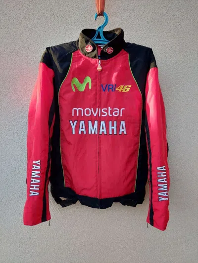 Pre-owned Racing X Vintage Yamaha Moto Racing Jacket Valentino Rossi In Red