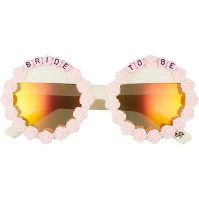 Rad + Refined Bride To Be Round Sunglasses In Pink/orange Mirroed