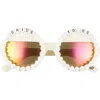 Rad + Refined Bride To Be Round Sunglasses In White/orange Mirrored