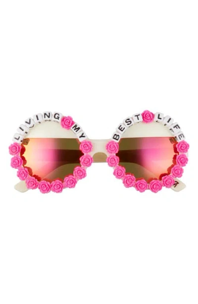 Rad + Refined Living My Best Life Round Sunglasses In Pink