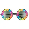Rad + Refined Rainbow Heart Round Sunglasses In Black/black Lens