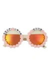 Rad + Refined Self Love Club Round Sunglasses In Pink/orange Mirrored