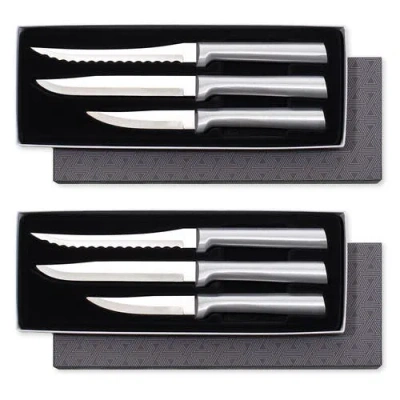 Radà Rada 3 Piece Cooking Essentials Knife Set With Gift Box, Set Of 2, Silver Handles In Gray