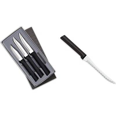 Radà Rada 3 Piece Paring Knives Galore Set & 5-inch Tomato Slicer Stainless Steel Serrated Blade In Black
