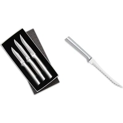 Radà Rada 3 Piece Paring Knives Galore Set & 5-inch Tomato Slicer Stainless Steel Serrated Blade In Silver