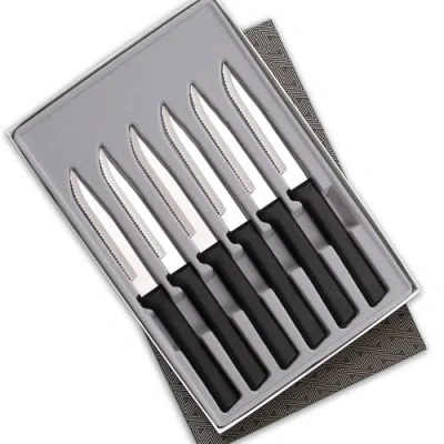 Radà Rada 6 Piece Serrated Steak Knives Set With Gift Box In Black
