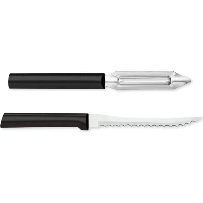 Radà Rada Cutlery 2-inch Deluxe Vegetable Peeler & 5-inch Tomato Slicer Stainless Steel Serrated Blade In Black