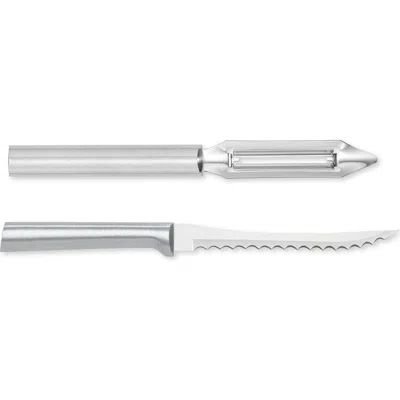 Radà Rada Cutlery 2-inch Deluxe Vegetable Peeler & 5-inch Tomato Slicer Stainless Steel Serrated Blade In Silver