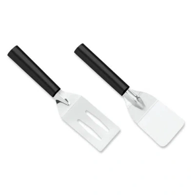 Radà Rada Cutlery 2-inch Mini Server Solid Turner Spatula & 3.375-inch Slotted Turner Spatula In Black