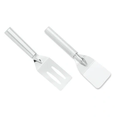 Radà Rada Cutlery 2-inch Mini Server Solid Turner Spatula & 3.375-inch Slotted Turner Spatula In Silver