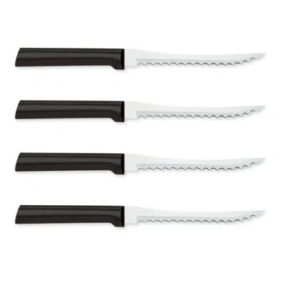 Radà Rada Cutlery 5-inch Tomato Slicer Stainless Steel Serrated Blade, Set Of 4 In Black