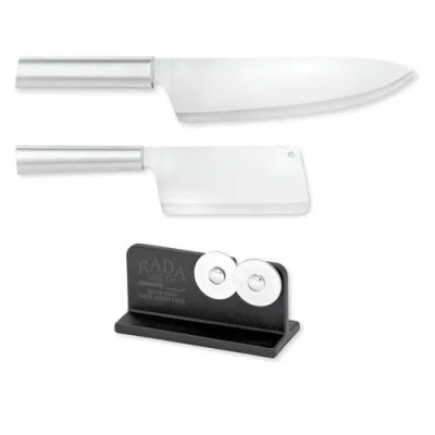 Radà Rada Cutlery 8.5-inch French Chef Knife, 5.25 Inch Chef's Dicer Knife, Silver Handles & Quick Edge K