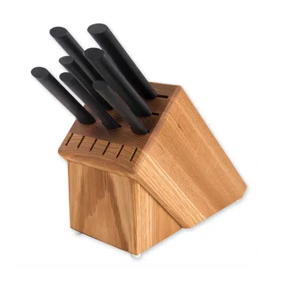Radà Essential Oak 8 Piece Knife Block Set In Black