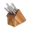 Radà Rada Essential Oak 8 Piece Knife Block Set In Silver