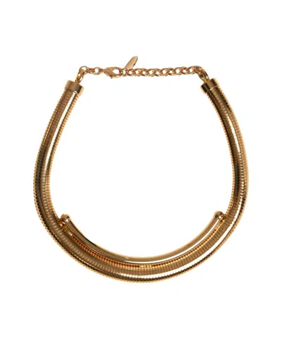 Radà Textured Gold Necklace With Logo Pendant