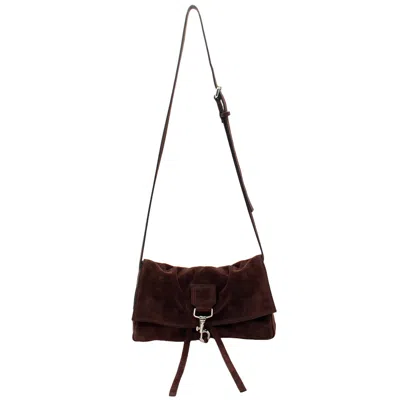 Radica Studio Dark Brown Suede Bag In Burgundy