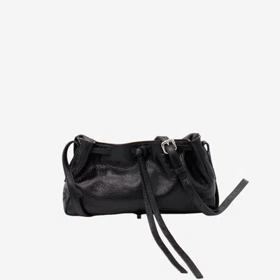 Radica Studio Hammered Nappa Leather Shoulder Bag In Black
