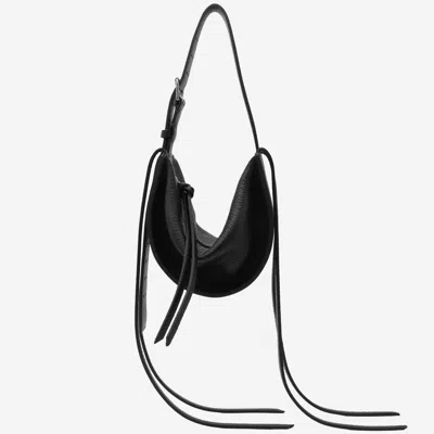 Radica Studio Hammock Bag With Hammered Leather Fringes In Black