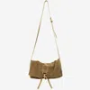 Radica Studio Buttery Suede Bag With Adjustable Drawstring In Brown