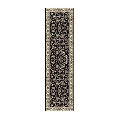 Radici Usa Alba Siena Traditional Oriental Indoor Rectangular Runner In Black
