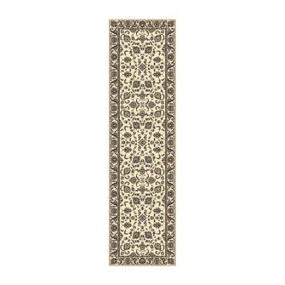 Radici Usa Alba Siena Traditional Oriental Indoor Rectangular Runner In White