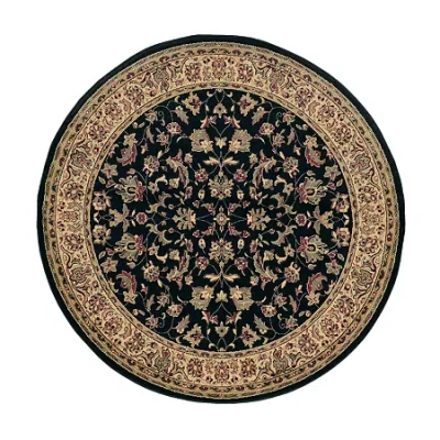 Radici Usa Castello Rachel Traditional Oriental Sarouk Indoor Round Area Rug In Black