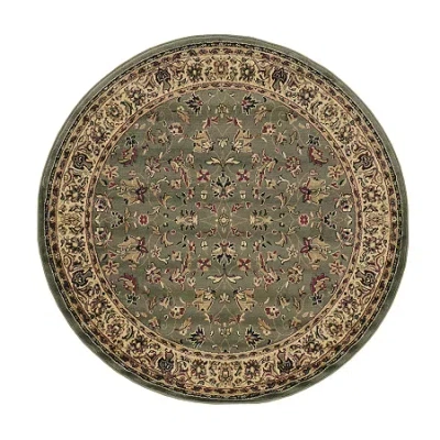 Radici Usa Castello Rachel Traditional Oriental Sarouk Indoor Round Area Rug In Green