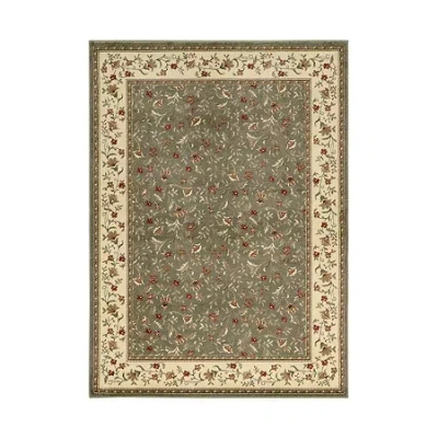 Radici Usa Como Floral Traditional Oriental Indoor Rectangular Area Rug In Green