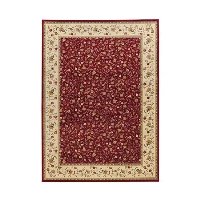 Radici Usa Como Floral Traditional Oriental Indoor Rectangular Area Rug In Red