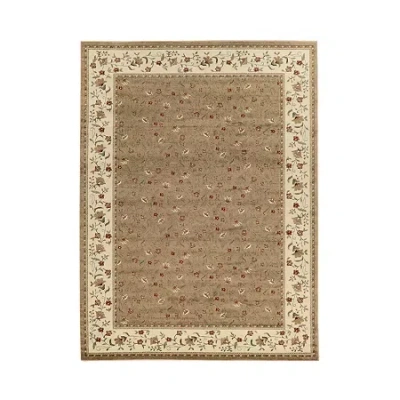 Radici Usa Como Floral Traditional Oriental Indoor Rectangular Area Rug In Sand