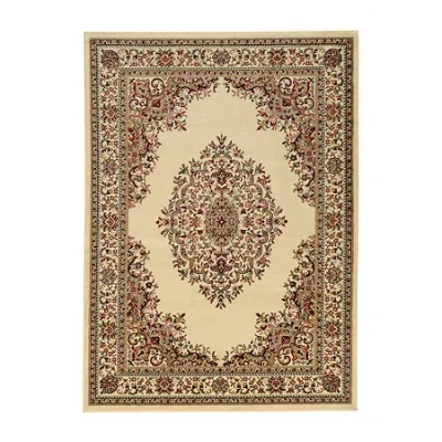 Radici Usa Como Medallion Traditional Oriental Indoor Rectangular Area Rug In White