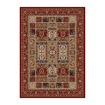 Radici Usa Como Panel Kerman Traditional Oriental Indoor Rectangular Area Rug In Red