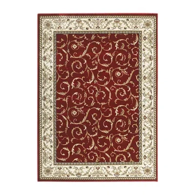 Radici Usa Como Scroll Traditional Oriental Indoor Rectangular Area Rug In Red