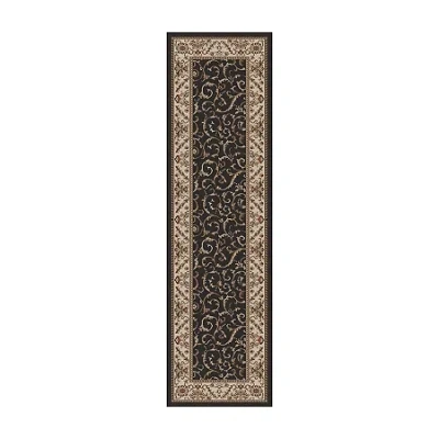 Radici Usa Como Scroll Traditional Oriental Indoor Rectangular Runner In Brown