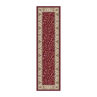 Radici Usa Como Scroll Traditional Oriental Indoor Rectangular Runner In Red