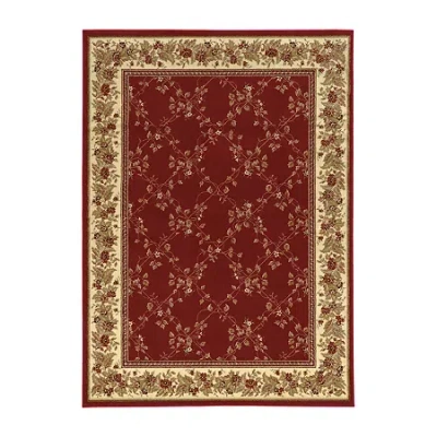 Radici Usa Como Trellis Traditional Oriental Indoor Rectangular Area Rug In Red