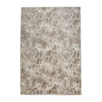 Radici Usa Livigno Floral Washable Indoor Rectangular Accent Rug In Sand