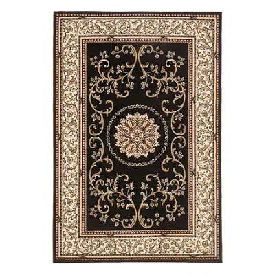 Radici Usa Noble Medallion Traditional Oriental Area Rug In Black