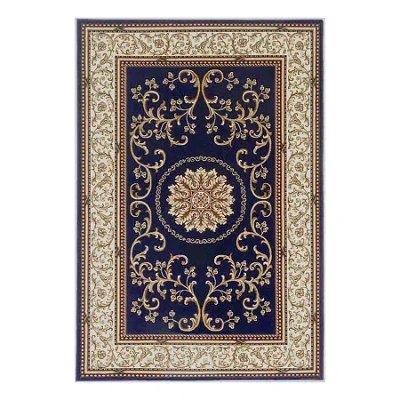 Radici Usa Noble Medallion Traditional Oriental Area Rug In Blue