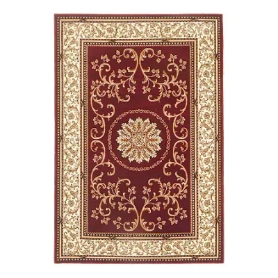 Radici Usa Noble Medallion Traditional Oriental Area Rug In Red