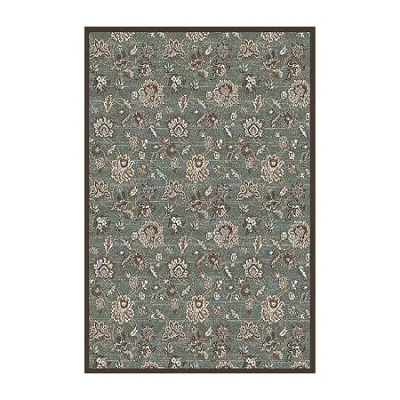 Radici Usa Pisa Floral Traditional 39x59 Indoor Rectangular Accent Rug In Green